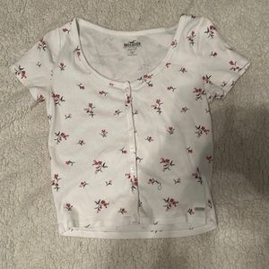White Hollister Baby Tee